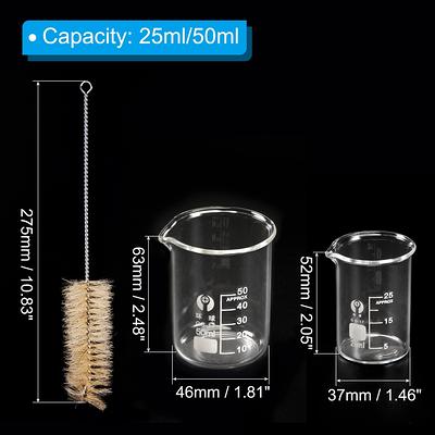 25ml 50ml Low Form Glass Beaker with Brush, 3.3 Glass Graduated Measuring  Cups - Transparent - Yahoo Shopping