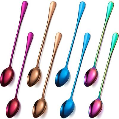 Kitchen Bar Tea Long Handle Stainless Steel Coffee Stirrers Milk Spoon  Teaspoon 