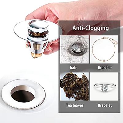 Flix Filter Sink Stopper Shower Drain Hair Catcher Popup Chrome