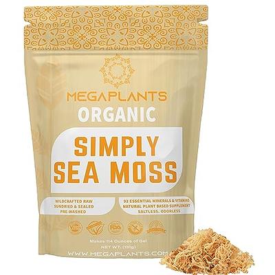 MEGAPLANTS Organic Sea Moss, Makes 228 Servings of Seamoss Gel, Pre-Washed, Wildcrafted, Immune Booster
