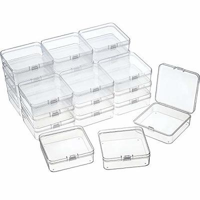 SATINIOR 12 Pack Clear Plastic Beads Storage Containers Box with Hinged Lid  for