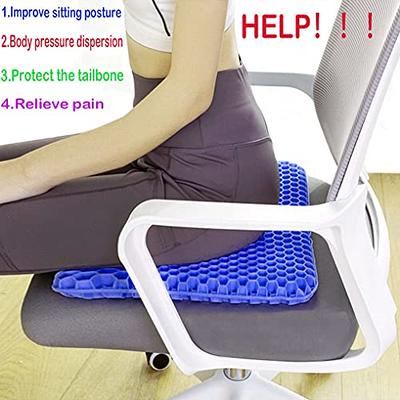 Gel Seat Cushion, Enhanced Double-Layer Non-Slip Cushion, Relieving Back  Pain & Sciatica Pain, for Car, Office, Wheelchair & Chair. 