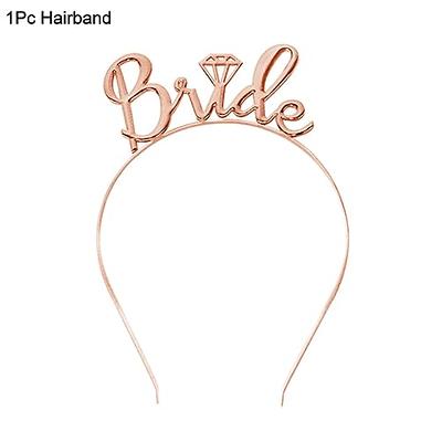  Rose Gold Crown + Bride To Be Sash + Veil Set