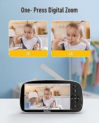  iFamily Baby Monitor - Large 5 Screen with 30Hrs Battery Life  - Remote Pan-Tilt-Zoom;No WiFi, Two-Way Audio, Night Vision, Temperature,  Lullabies, 960ft Long Range Baby Monitor with Camera and Audio 