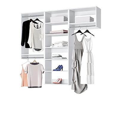 Freestanding Closet Organizer, Garment Rack with 6 ShelvesWhite