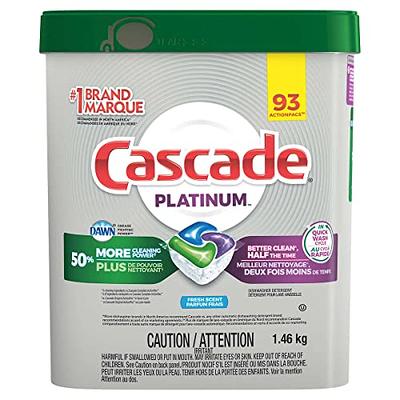 Cascade Platinum Plus ActionPacs Dishwasher Detergent Pods, Fresh, 62 Count