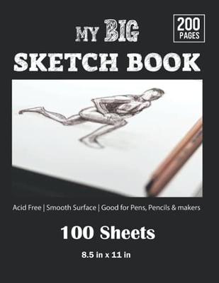 My Big Sketch Book: Professional Sketchbook 200 pages, Blank 100 Sheets  Drawing Paper