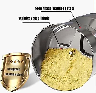 CGOLDENWALL 300g Electric Grain Mill Grinder Safety Upgraded Spice Grinder  Pulverizer Stainless Steel Machine for Dry Spices Herbs Grains Coffee Seeds