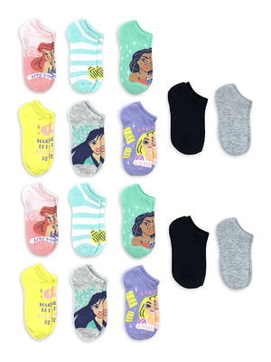 Disney Princess Girls 5 Pack No Show Socks