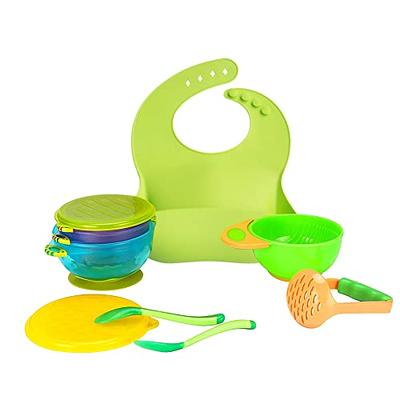 RyanLemon Baby Dishes, Suction Bowls for Baby, Baby Bowls and Spoons,  Silicone Bib & Heat Senstive Feeding Spoons, 9Pcs Silicone Baby Feeding  Set