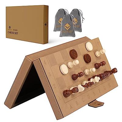 Anzid Magnetic Folding Portable Chess Set Wood