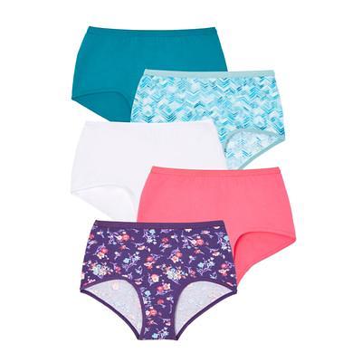 Joyspun Women's Cotton Brief Panties, 6-Pack, Sizes M to 3XL