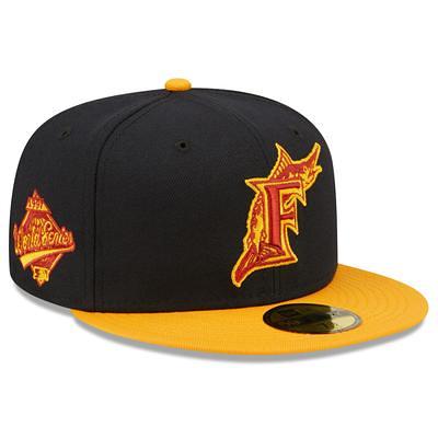 New Era Royal/Red Florida Marlins Alternate Throwback Logo Primary Jewel Gold Undervisor 59FIFTY Fit