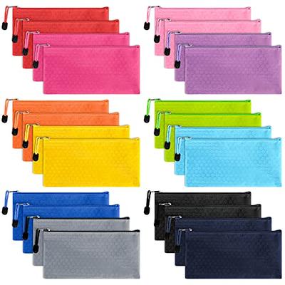 JARLINK 24pcs Mesh Zipper Pouch 12 Colors, 8 Sizes Waterproof Zipper Bags  for Board Games Storage, Organization Pouches for School Supplies, Office