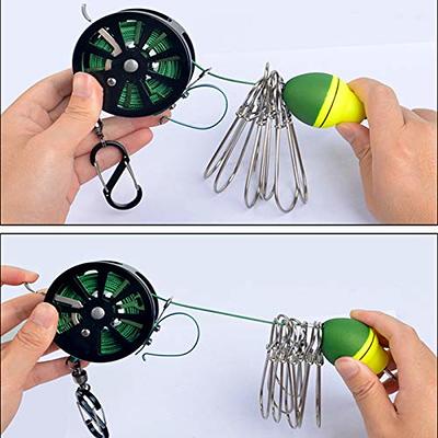 Joyeee 6m Fish Stringer and Foam Fishing Float, Stringer with 8 Stainless  Steel Moveable Snaps, Multi-Color Rope Stainless Steel Snaps Holder Kit, No  Snag Fishing Gear, Heavy Duty Fishing Tool, Green 