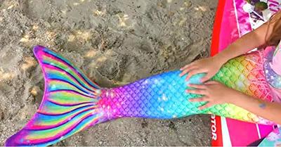 Mayskey Girls Sparkle Mermaid Tails for Swimming for Girls Mermaid Bathing  Suit for Girls Sets - A Rainbow river-130 - Yahoo Shopping