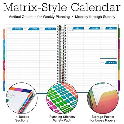 Printed Pocket Rings Tabbed Month on 2 Pages Deluxe Planner 