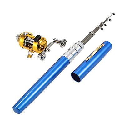 Mekek Fishing Rod Reel Combo Set Mini Telescopic Portable Pocket Pen Fishing  Rod Pole Reel Lures Baits Jig Hooks Kits Type A+P