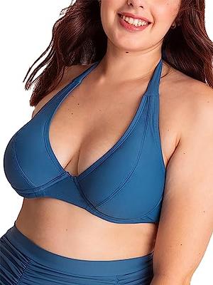 SHAPERMINT Women's Halter Bikini Top - Convertible Straps, Adjustable Neck  & Waist Ties, UPF 50 Fabric - Swim Tops for Women, Swimwear from Small to  Plus Size, 2X-Large, Ocean Blue - Yahoo Shopping