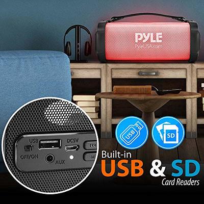 Pyle Bluetooth Boombox Street Blaster Stereo Speaker - Portable Wireless  300 Watt Power FM Radio / MP3 System w/Remote, LED Lights & Rechargeable