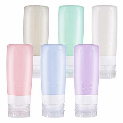 6 Pack Travel Containers for Toiletries, Leakproof Silicone & PP