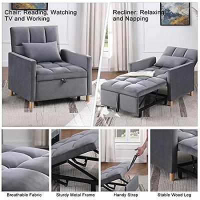 Folding Chair Bed Single Sofa Bed Armchair 3-in-1 Recliner Lounge Sleeper  Bed