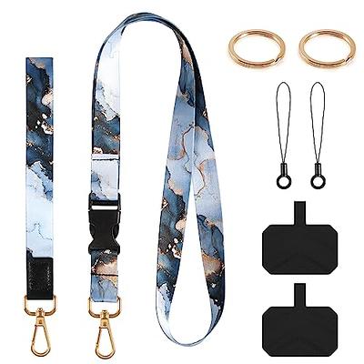 Handlein Wrist Lanyard for Keys.Long and Mini Wristlet Keychain  Holder.Wristlet Strap Keychain for Women Man Car Keys, Black Gold Marble,  8.3X0.7X0.01inches/5.5X0.7X0.01inches : : Clothing, Shoes &  Accessories