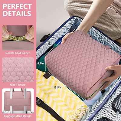 NISHEL Travel Toiletry Bag for Women Large Capacity, Travel Essentials  Organizer, Hanging Makeup Case for Accessories, Cosmetics, Toiletries, Pink