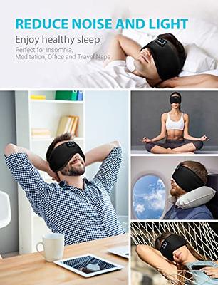 TOPOINT Sleep Mask Headphones Wireless Bluetooth 5.2, Eye Mask for Sleeping  Side Sleepers Travel Music Headsets with Microphone Handsfree Men Women