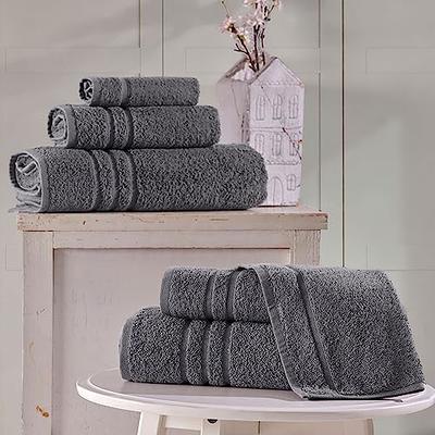 Hammam Linen Bath Towels 4 Piece Set Cool Grey Soft Fluffy