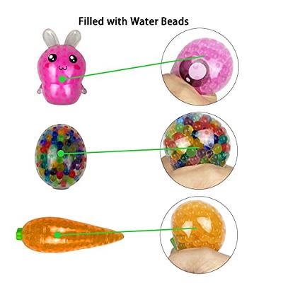 Carrot Squishy Balls, Vegetable Water Bead Filled SqueezeStress