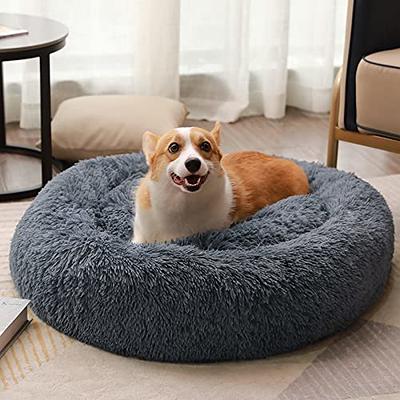 Soft Cosy Grey Fluffy Plush Pet Puppy Dog Mat Warm Cat Calming Bed