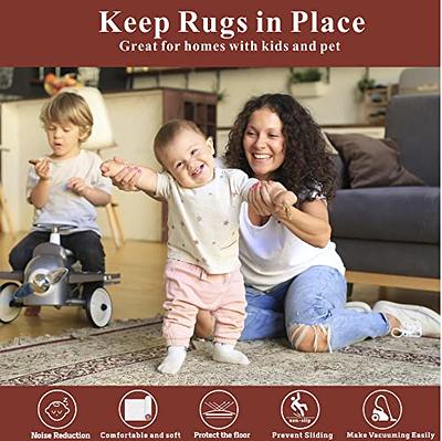 RUGPADUSA - Dual Surface - 8'x10' - 1/4 Thick - Felt + Rubber - Non-Slip  Backing Rug Pad - Safe for All Floors