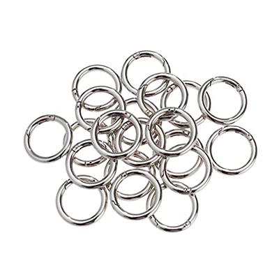 VILLCASE 20 Pcs Small Round Carabiner Clip Open Jump Rings for