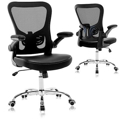 KERDOM Ergonomic Office Chair, Home Desk Chair, Comfy Breathable Mesh Task  Chair, High Back Thick Cushion Computer Chair with Headrest and 3D  Armrests, Adjustable Height Home Gaming Chair Black White 