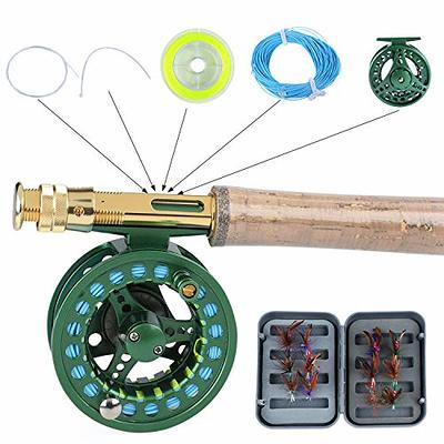 Sougayilang Saltwater Freshwater Fly Fishing Rod with Reel Combo Kit-Green