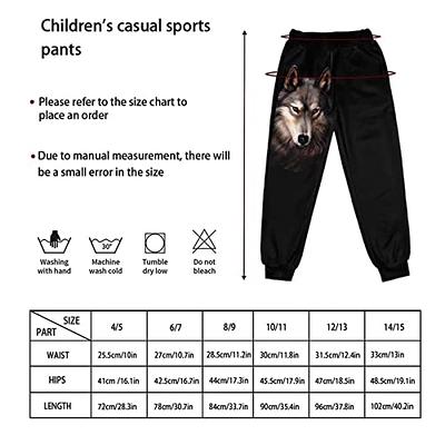 Showudesigns Wolf Sweatpants for Boys 8-9 Years Athletic Pants