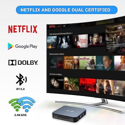  2024 - Caja de TV Android 11.0, dispositivos de transmisión para  TV, Smart TV Box con certificado Google Netflix, asistente de Google, chip  S905X4-J, RAM 4 ROM 32GB, 4k 60fps AV1