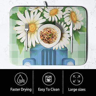 2pcs Dish Drying Mat Microfiber Dishes Drainer Mats Dish Drying Pad - Yahoo  Shopping
