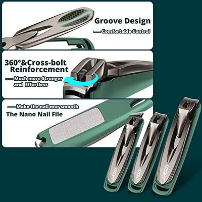 Nail Clippers With Catcher , 2pcs Fingernail Clippers Toenail Clippers Set,  No Splash Nail Clipper With Nail File Toe Finger Nail Cutter For Men Women