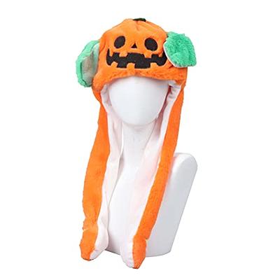 Halloween Plush Pumpkin Ear Moving Jumping Hat Funny Plush