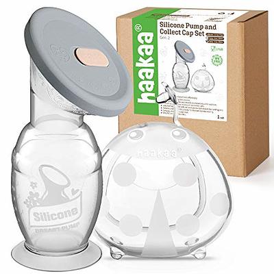  BumbleBee Manual Breast Pump Collector Combo- Silicone Milk  Collector 4oz/100ml with Suction Base & Neck Strap, Hand Pump Breast Pump  5oz/150ml with Compatible Nipple, Cap, Stopper and Storage Bag 