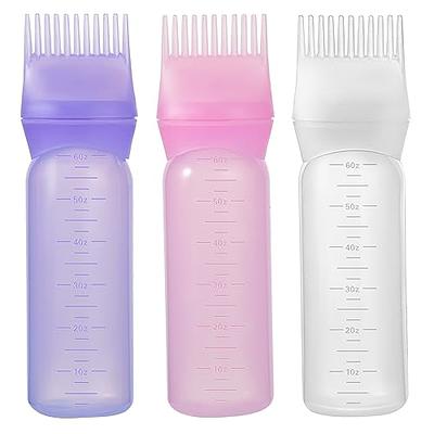 Root Comb Applicator Bottle/Hair Dye Bottle Brush/Hair Oil Applicator  Squeeze Bottle for Salon, Purple 