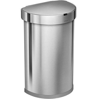 simplehuman Stainless Steel 14.5 gal. Rectangular Trash Can with Liner  Pocket