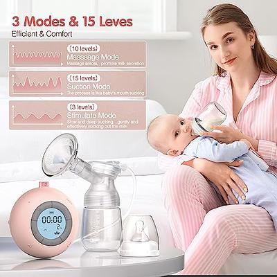  Wearable Breast Pump Hands Free Electric Breast Pump with 4  Modes & 9 Levels, 1600 mAh Super Quiet Portable Painless Breastpump Breastfeeding  Essentials for Outdoor, 17/19/21/24mm Flanges (1) : Baby