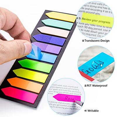 250pcs Clear Sticky Notes, Colored And Easy To Read, Self-adhesive