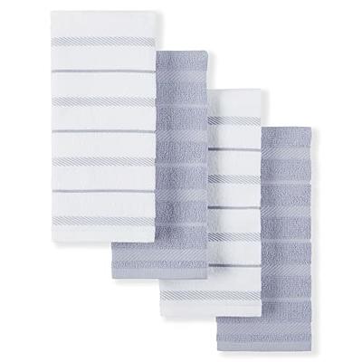 Mainstays, 4 Pack, Microfiber Stripe Kitchen Towels, White 