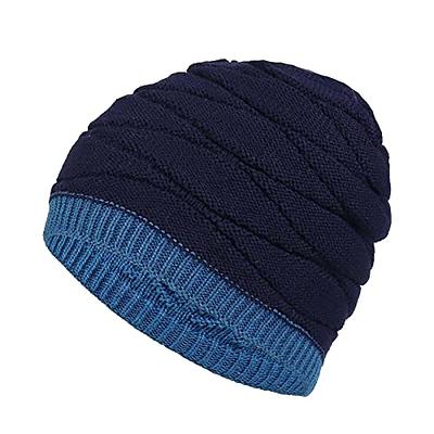 Home Prefer Mens Winter Hat Knit Fleece Skull Cap Outdoor Windproof Earflap  Hat with Visor Dark Gray at  Women's Clothing store