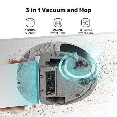  Lefant Robot Vacuum and Mop, Lidar Navigation, 4000Pa Suction  Robotic Vacuum Cleaner with 150Mins, Real-time Map, No-go Zones, Compatible  with Alexa/App, Ideal for Hard Floor and Pet Hair, White