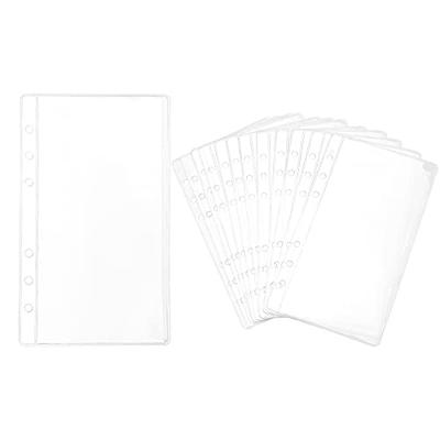  12pcs Mini Binder Pockets, Translucent PVC Zipper Binder  Pouches, Loose Leaf 3 Holes Cash Budget Envelopes for Protectors Organize  Photos, Cards, Bills (Frost) : Office Products